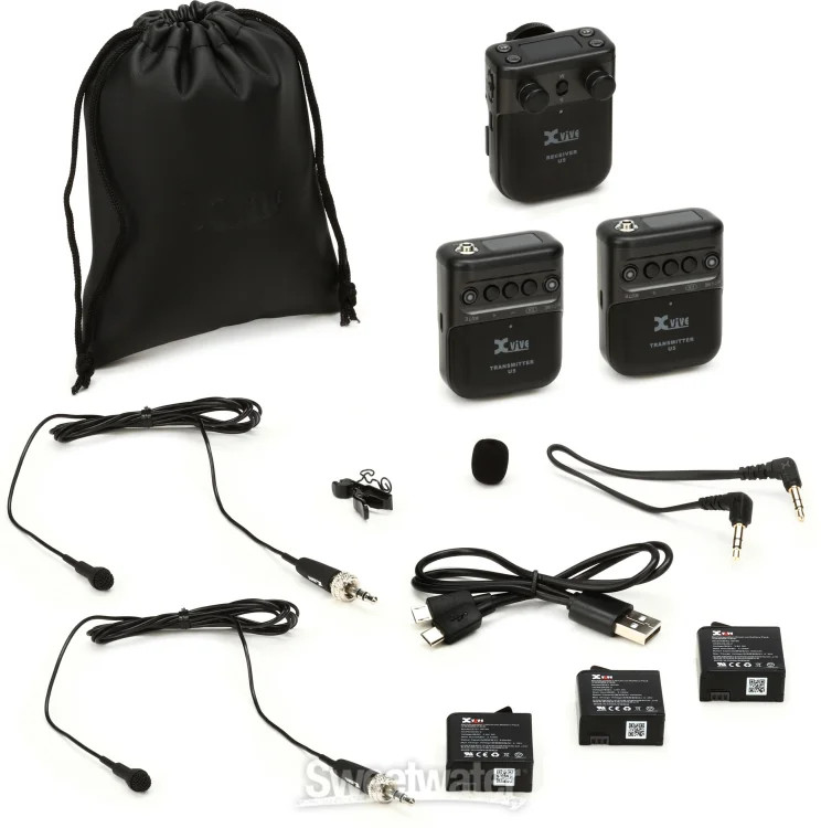 Xvive U5T2 Camera-mounted Dual-channel Wireless Lavalier Microphone System