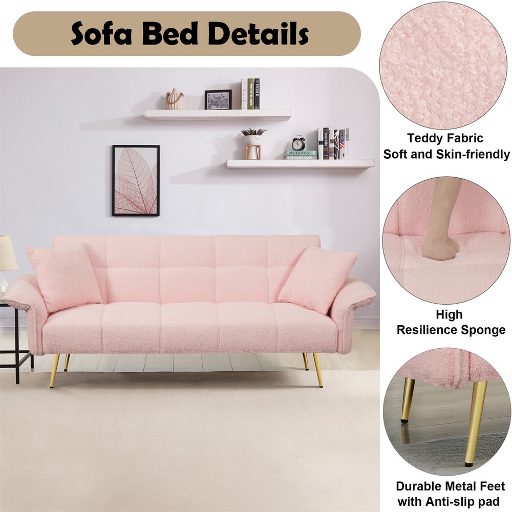 Convertible Sleeper Sofa Bed Couch Futon Sofa Bed Folding Recliner Sofa New