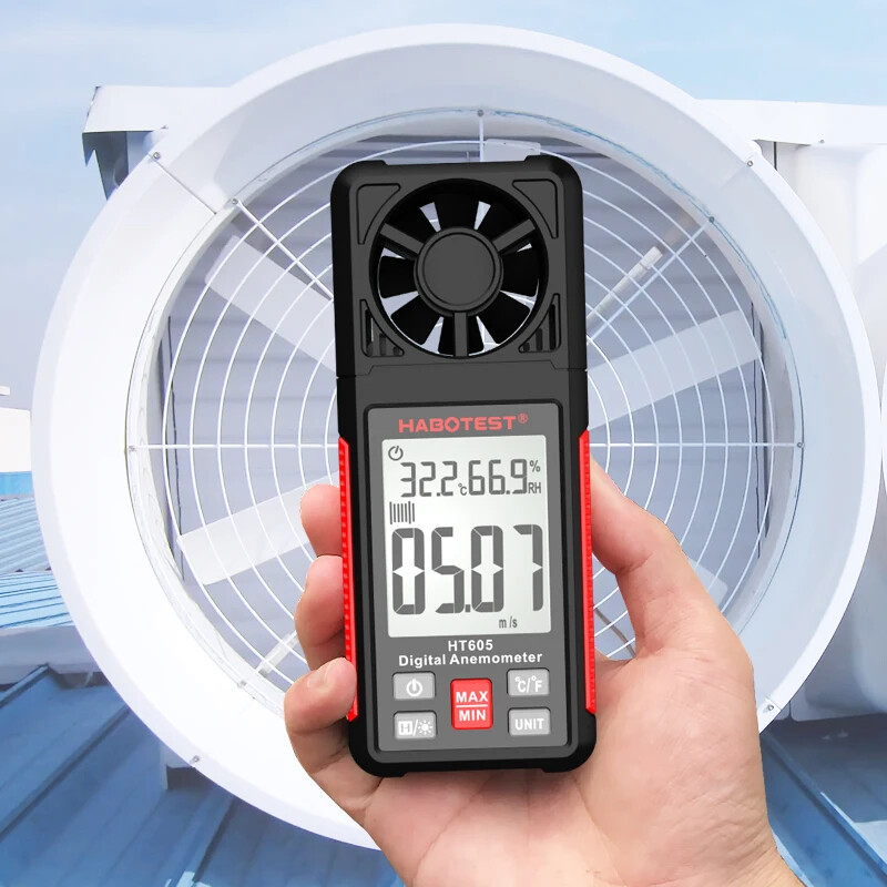 Digital Anemometer Waterproof Wind Speed Gauge Meter Measures Wind Temperature
