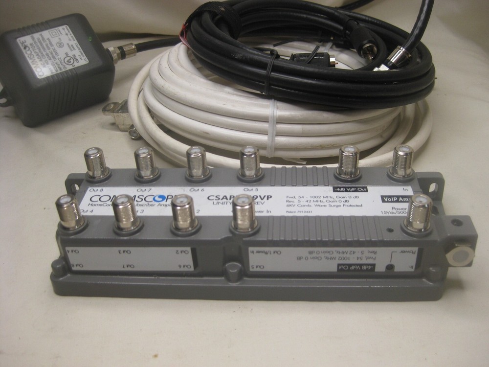 COMMSCOPE CSAPDU9VP amplifier w/ power supply + cables cable