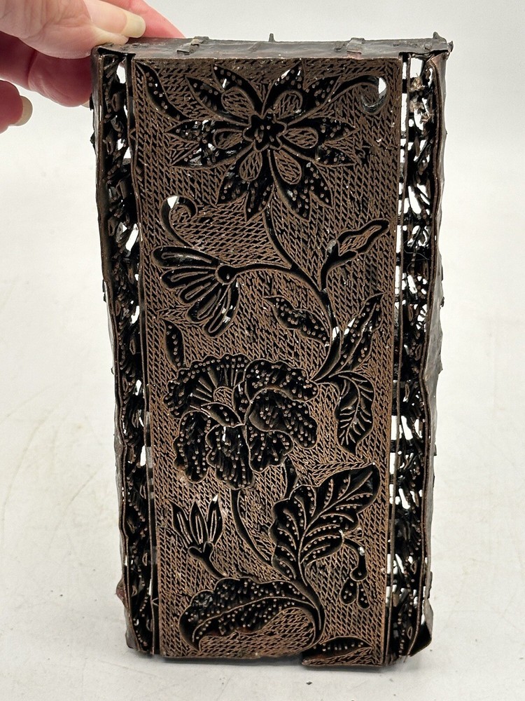 Traditional Handmade Copper Tjap Full Panel Floral Design