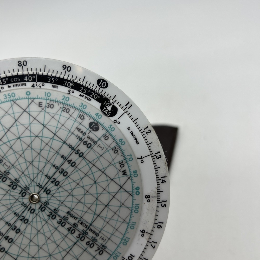 Jeppesen Flight Computer Model CR-2 Circular & Case 1955 Aviation Calculator