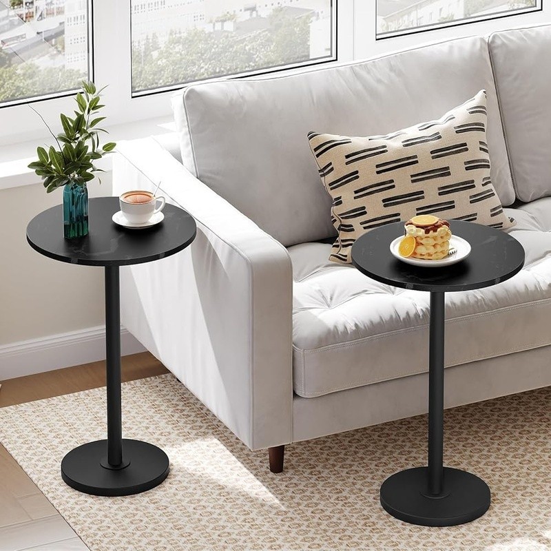 Sturdy Round Side Table Compact End Table Storage Display in Small Spaces New