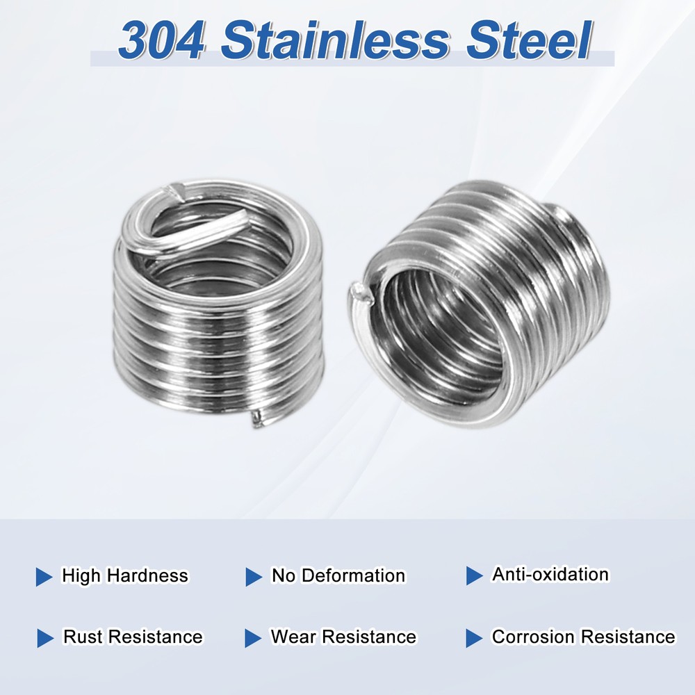 20pcs Wire Thread Inserts M4x0.7 Metric 1.5D 6mm Helical Threaded Sleeve