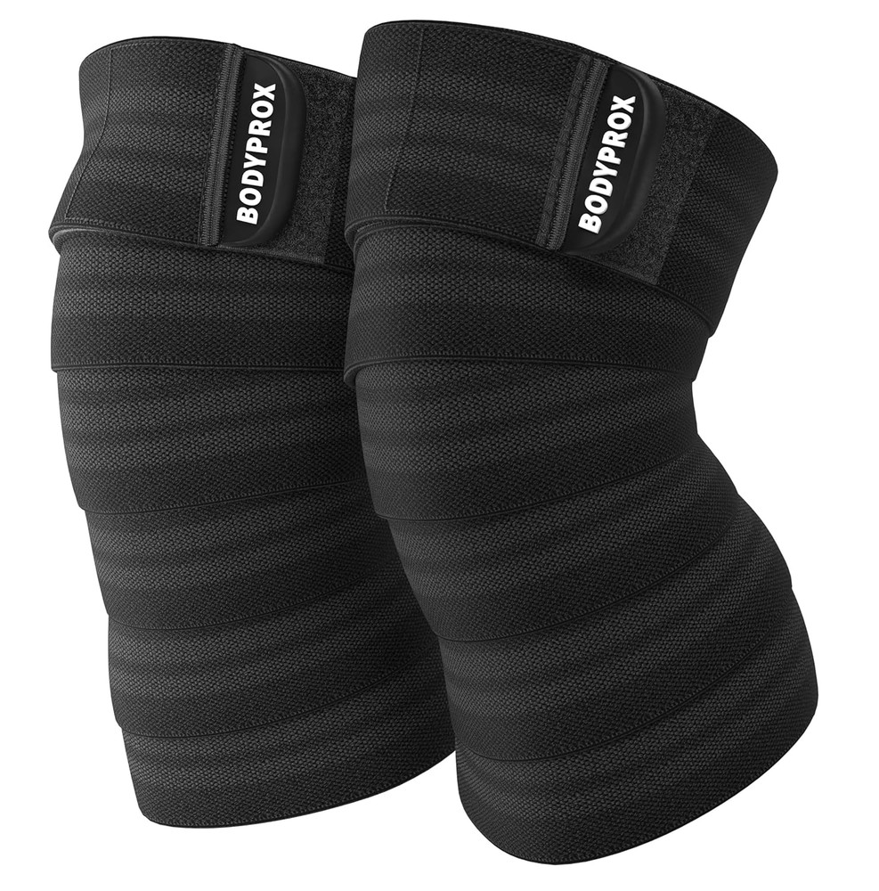 Knee Wraps 2-Pack for Squats Weightlifting Powerlifting 76in Elastic Support