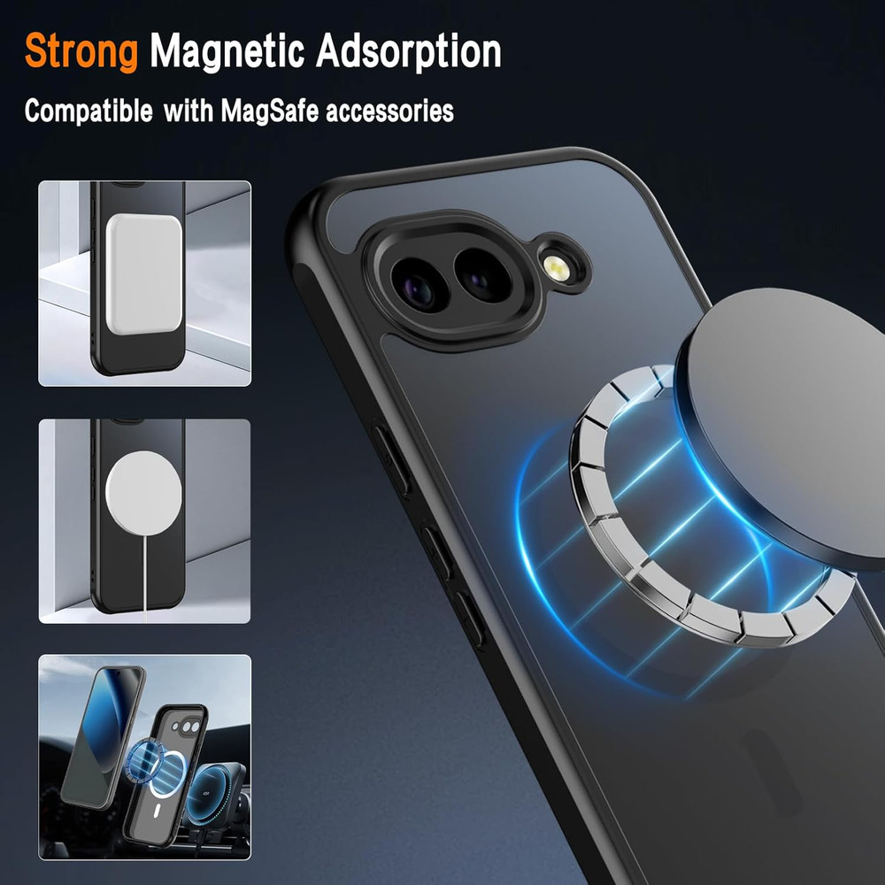 Magnetic for Google Pixel 10A Case with 2 Pack Tempered Glass Screen Protector,[