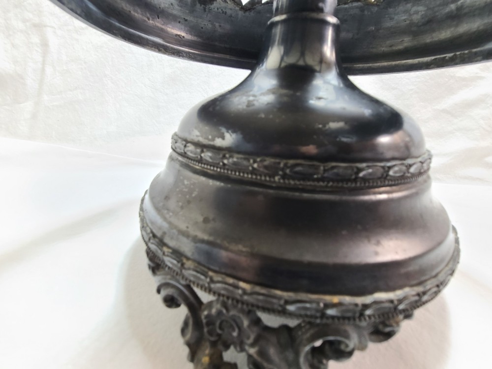 Antique Cruet Castor Set 6 Bottles / Inserts Glow Under Black Light Silverplate