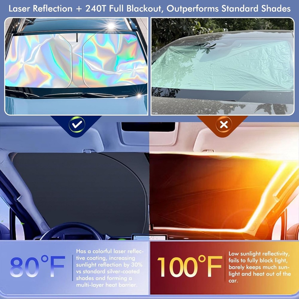 Foldable Car Front Rear Window Windshield Sun Shade Shield Cover Visor UV Block