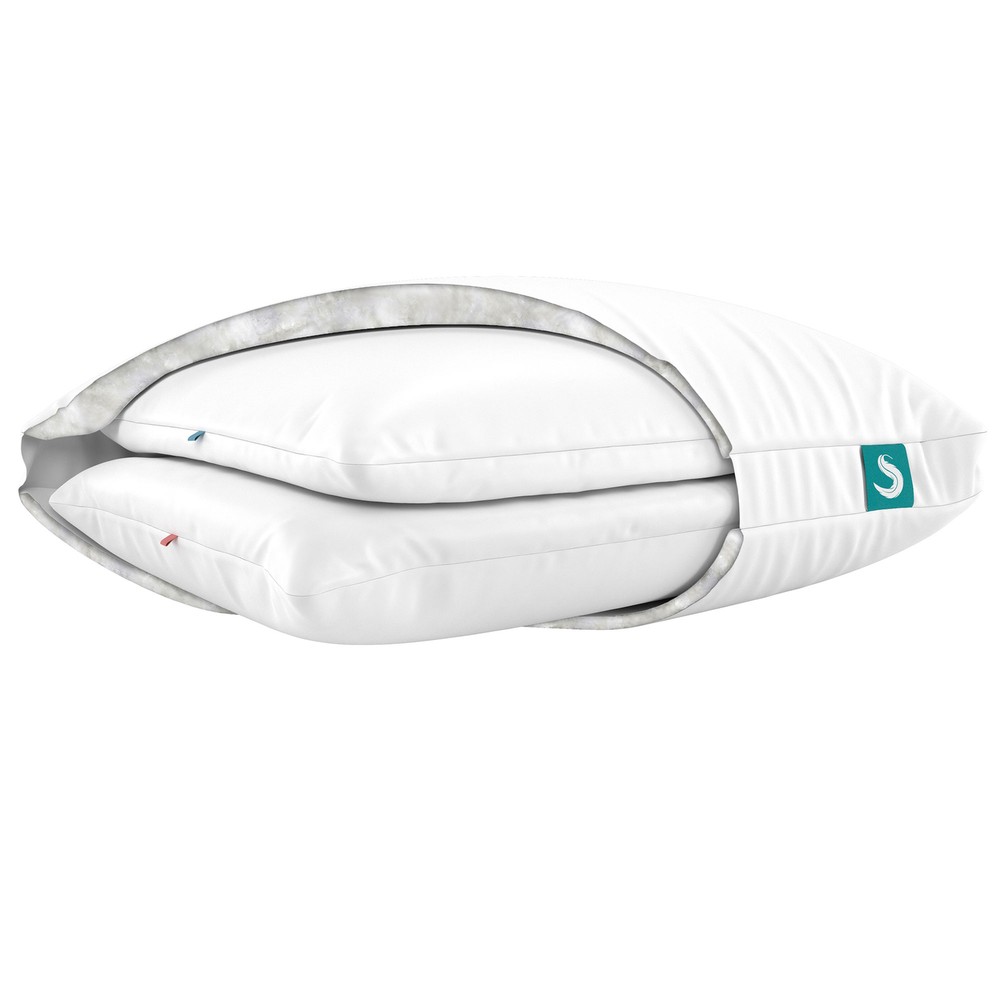 Sleepgram Bed Support Sleeping Pillow with Microfiber Cover, Queen (Open Box)
