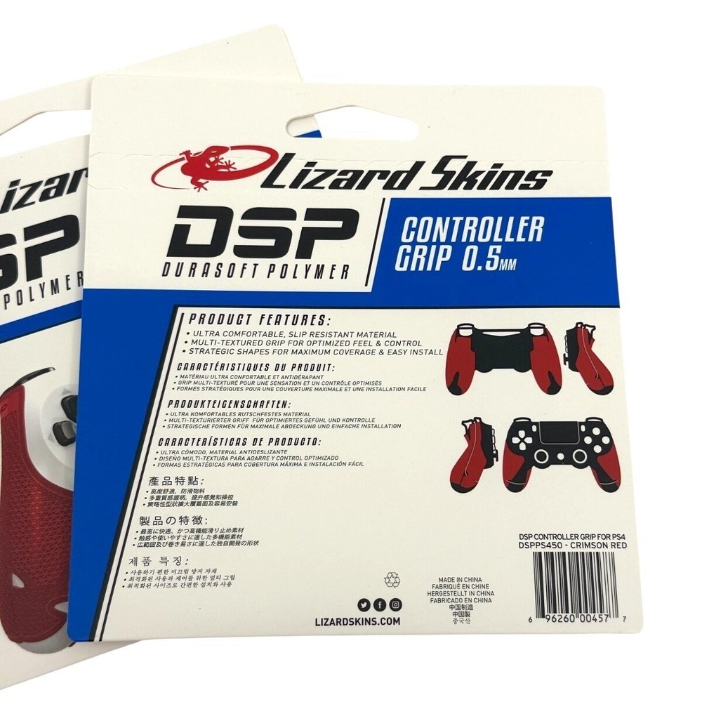 2 Pack Lizard Skins DSP Controller Grip PS4 Crimson Red 0.5mm NEW