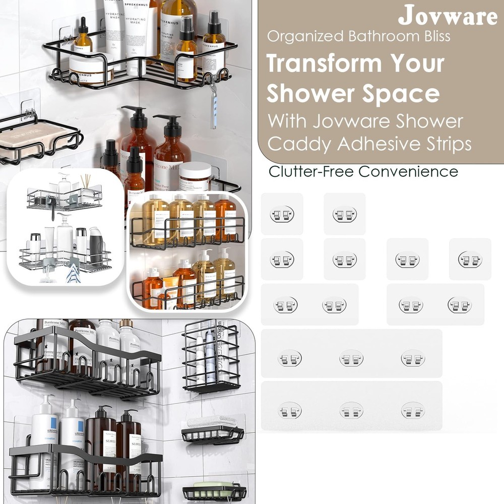Shower Caddy Adhesive Replacement Stickers, Shower Organizer Adhesive Replace...