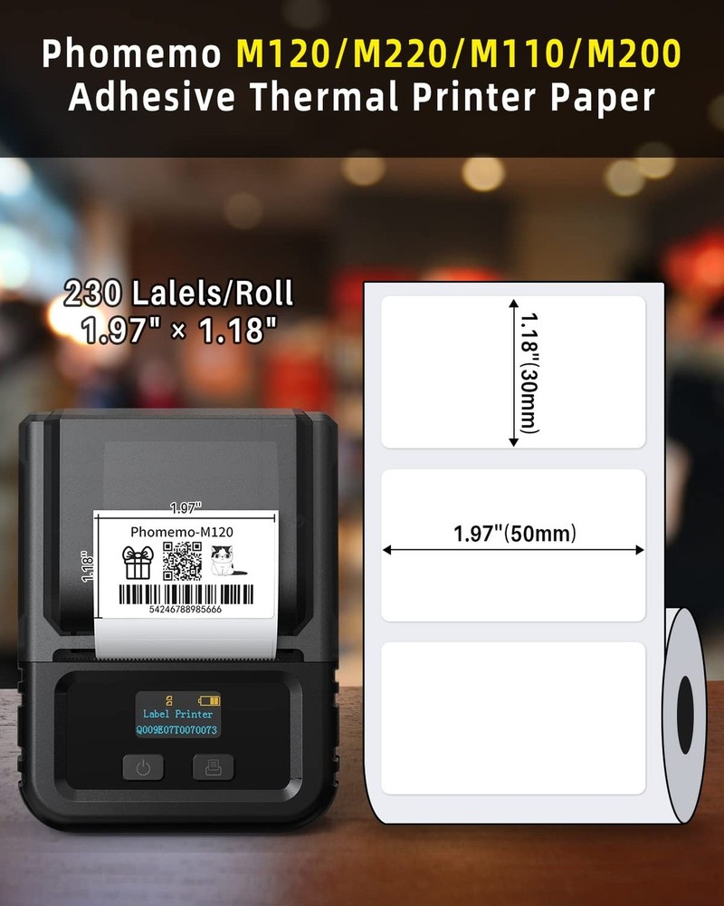690 pcs Phomemo Thermal Sticker Label, Multi-Purpose Self-Adhesive Tag for M1...