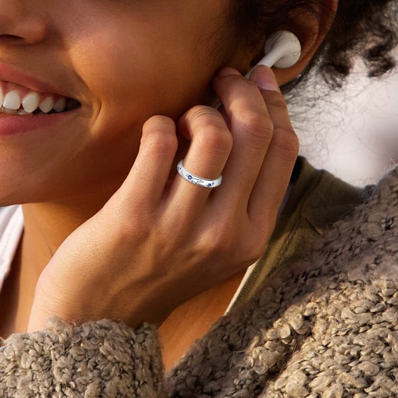 KUNSIR 925 Sterling Silver Celestial Sparkle Ring For Women Men Jewelry Gifts