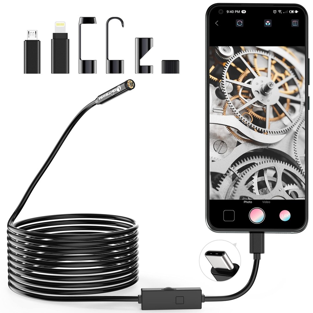 1920P Endoscope Snake Inspection Camera, Lightswim Type C Borescope, Scope Ca...