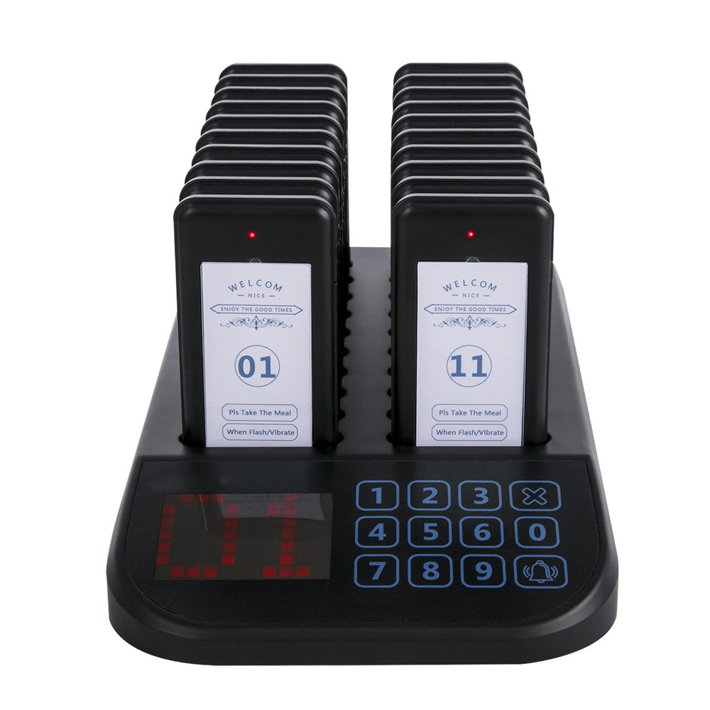 Uimoso Wireless Restaurant Paging System with 20 Coaster Pagers