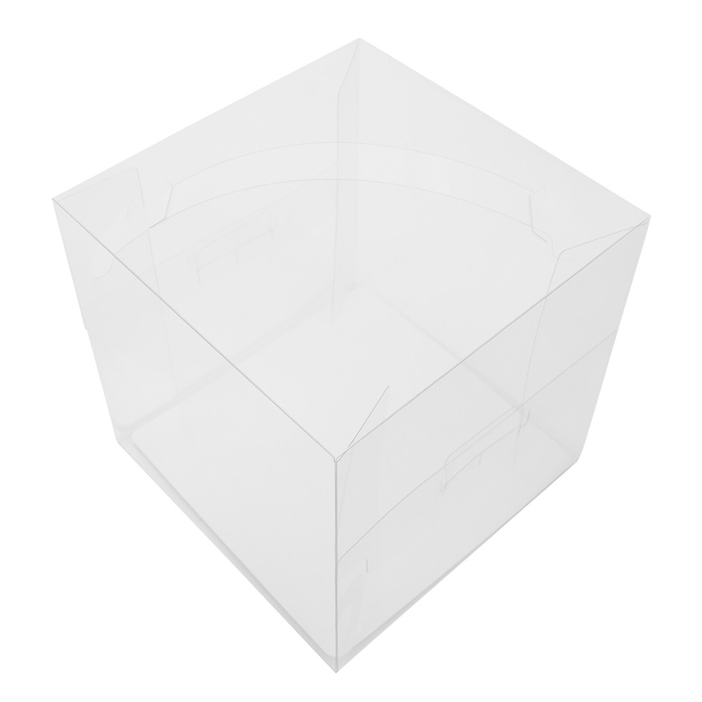 50 Pcs Clear Cake Boxes, Square Clear Cake Boxes, Cake Carrier with Handle