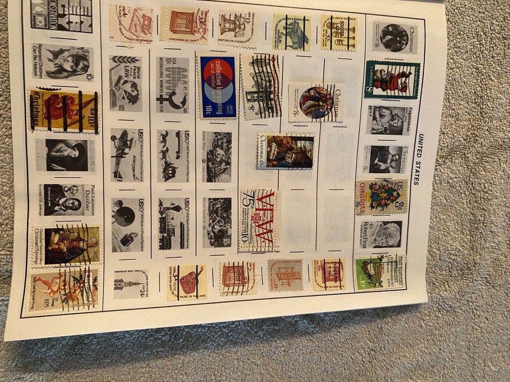 1970’s Stamp Collecting Book with Stamps