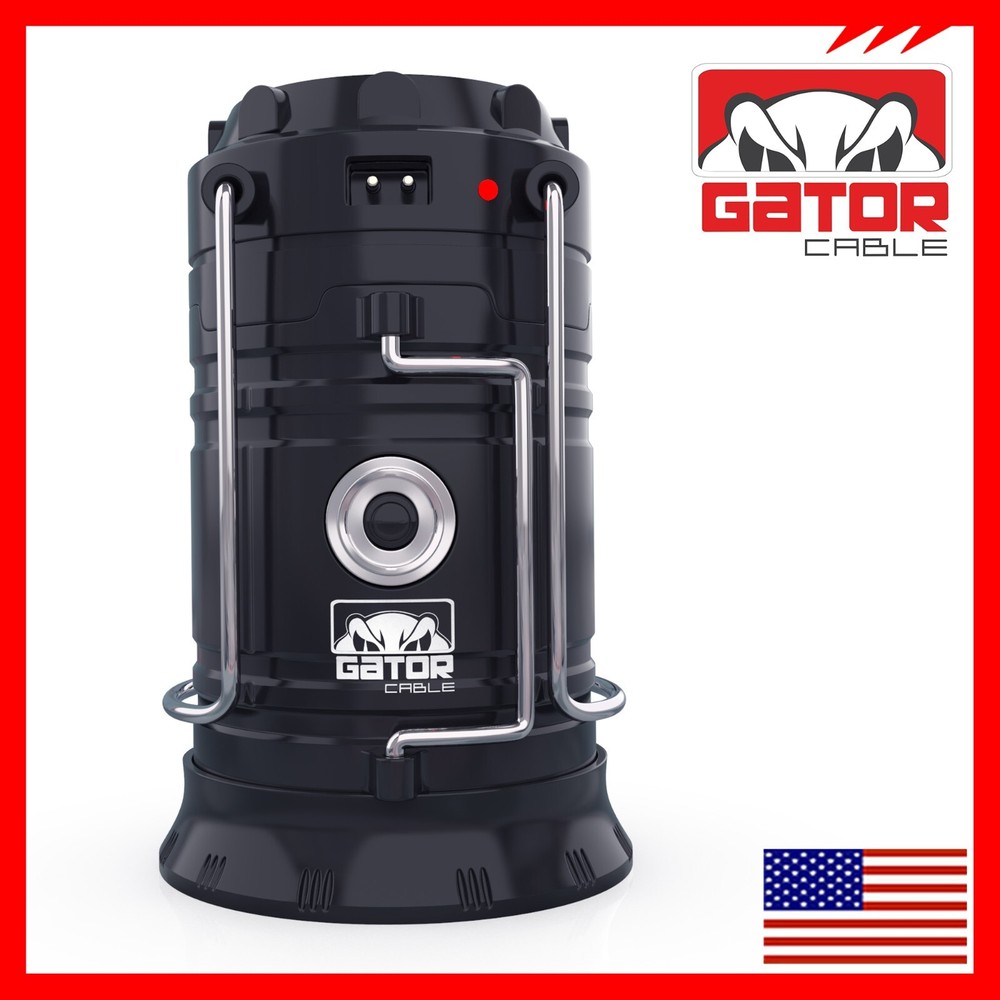 2x Solar Camping Lantern Flashlight Lamp Portable Rechargeable LED USB Power