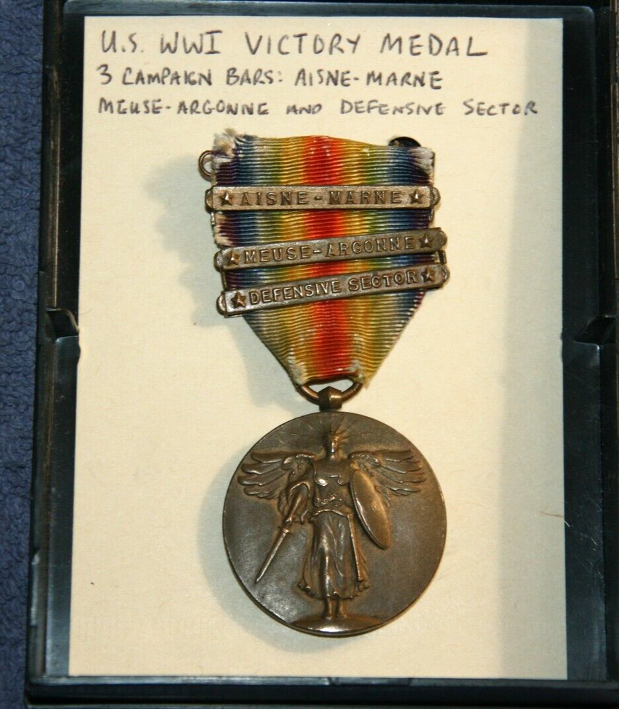 WW1 US VICTORY MEDAL WITH 3 BARS #2