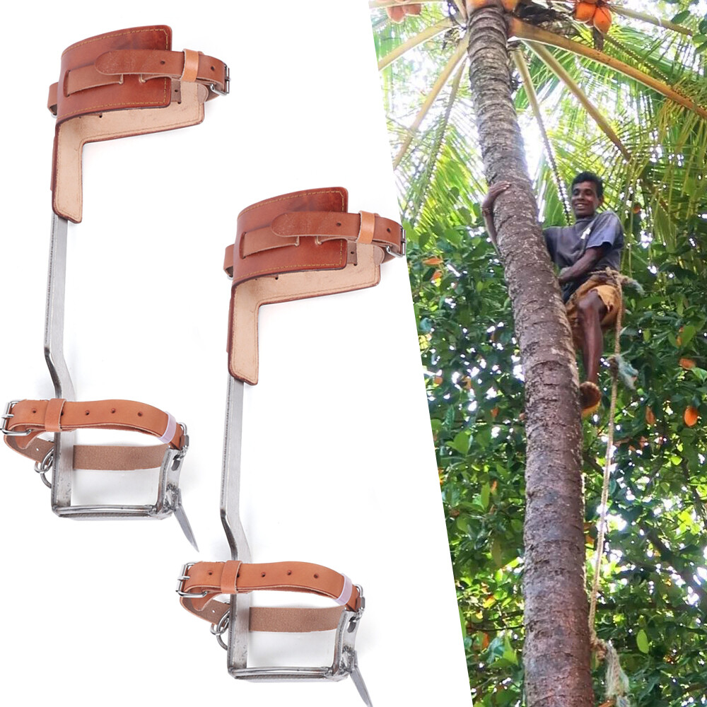 2pcs Tree Climbing Spikes, Stainless Steel Tree Climbing Tool, Adjustable Strap