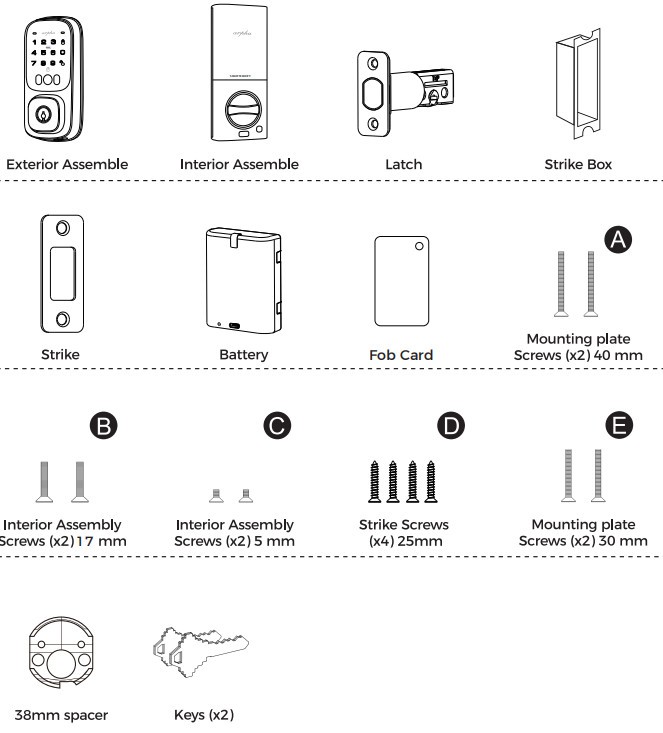 ARPHA Keyless Entry Door Lock Palm Recognition Digital Keypad Deadbolt+Knobs APP