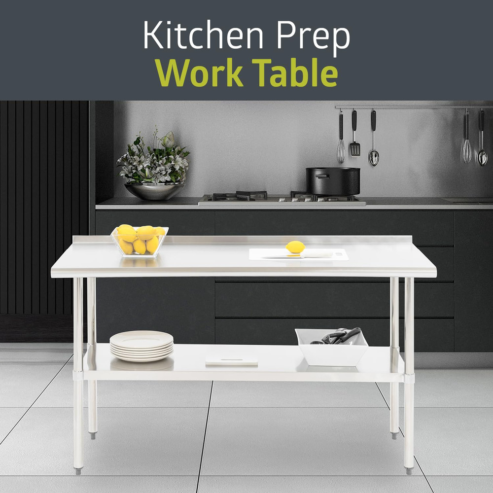 NSF Certified Stainless Steel Kitchen Prep and Work Table, Commercial Work Table