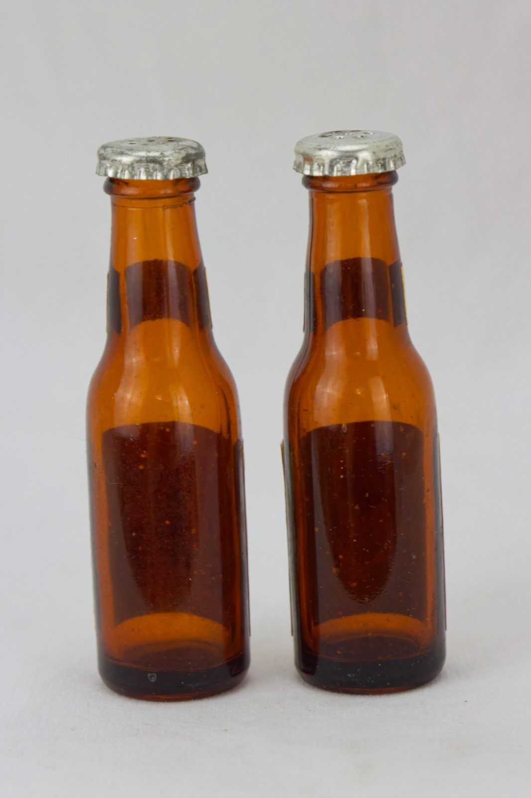 Falstaff Beer Salt & Pepper Shakers, Glass, Vintage