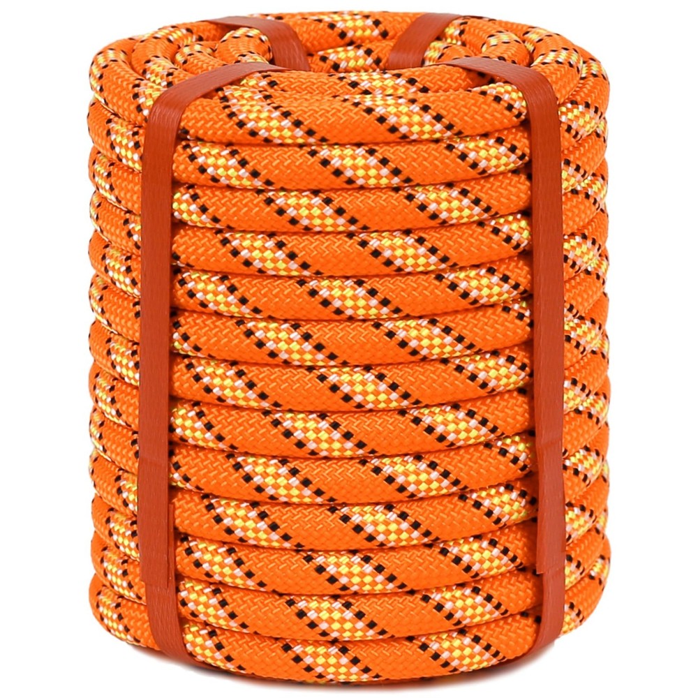 "50ft Double Braid Arborist Rope - 1/2in Polyester Rigging & Climbing Rope, Oran