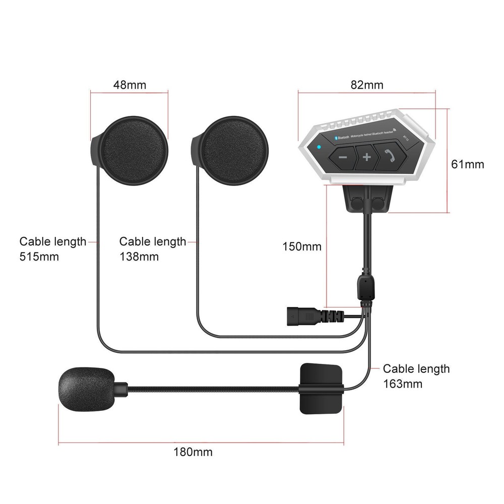 Motorcycle Helmet Wireless Bluetooth Headset Headphone Speaker Call Hands-Free