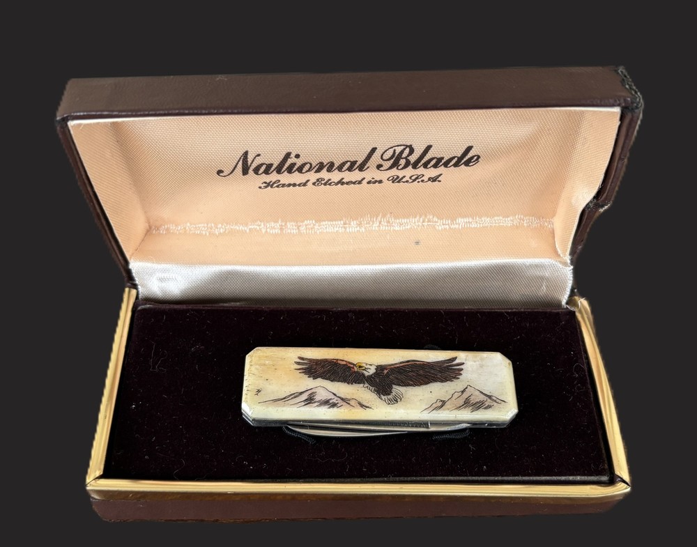 National Blade BALD EAGLE Scrimshaw 3 Function Multitool - Made in USA