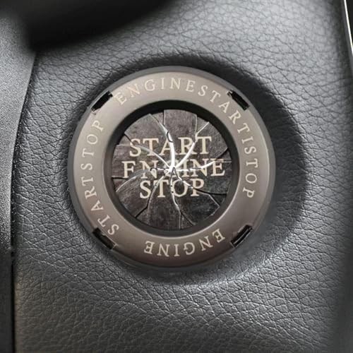 Rotary Push Start Button Cover, Stylish Metal Car Engine Start Stop Titanium
