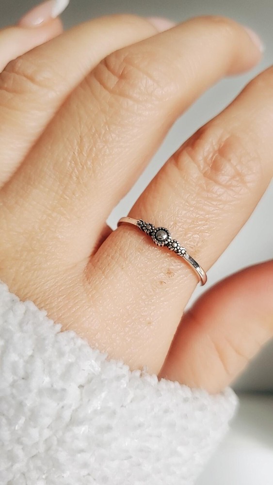 Dainty Thin Bali Sterling Silver Ring - Thin Band Minimalist Stackable Ring