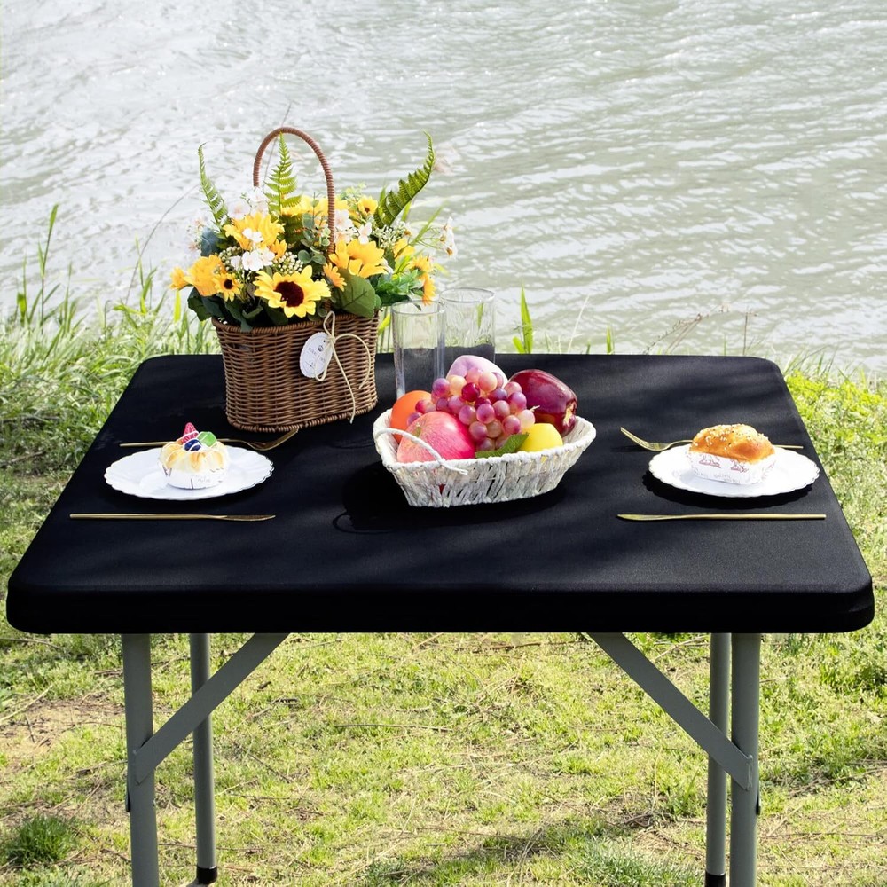 Nacuci Square Fitted Table Cover Elastic Tablecloth 3ft Stretch Spandex Table...