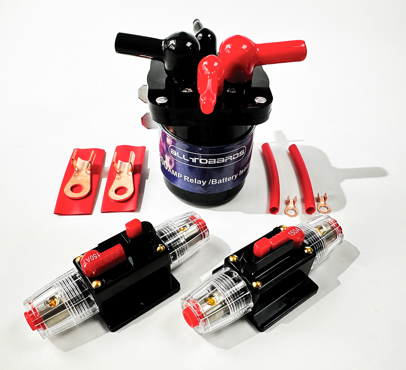 500 Amp Car Audio Battery Isolator and Relay Kit with 2Pcs 150A Circuit Breaker