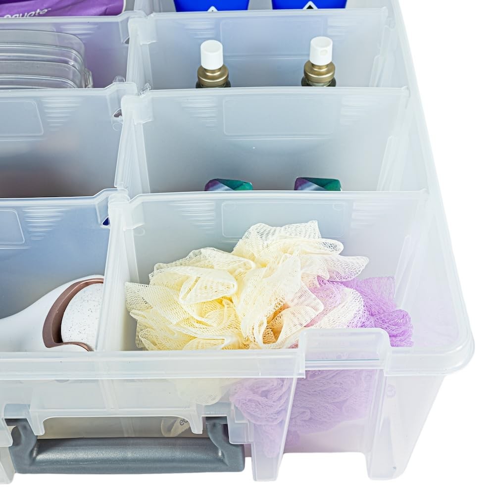 Super Satchel Double Deep Compartment Box - Art Storage with 8 Removable Comp...