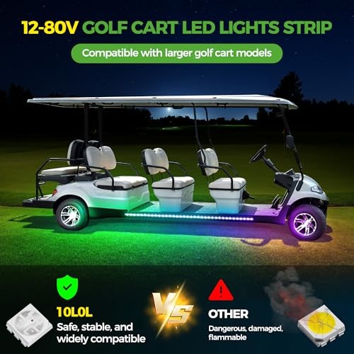 4PCS Golf Cart Underbody Light Kit, Underglow LED Light 4 Pack(Underbody)