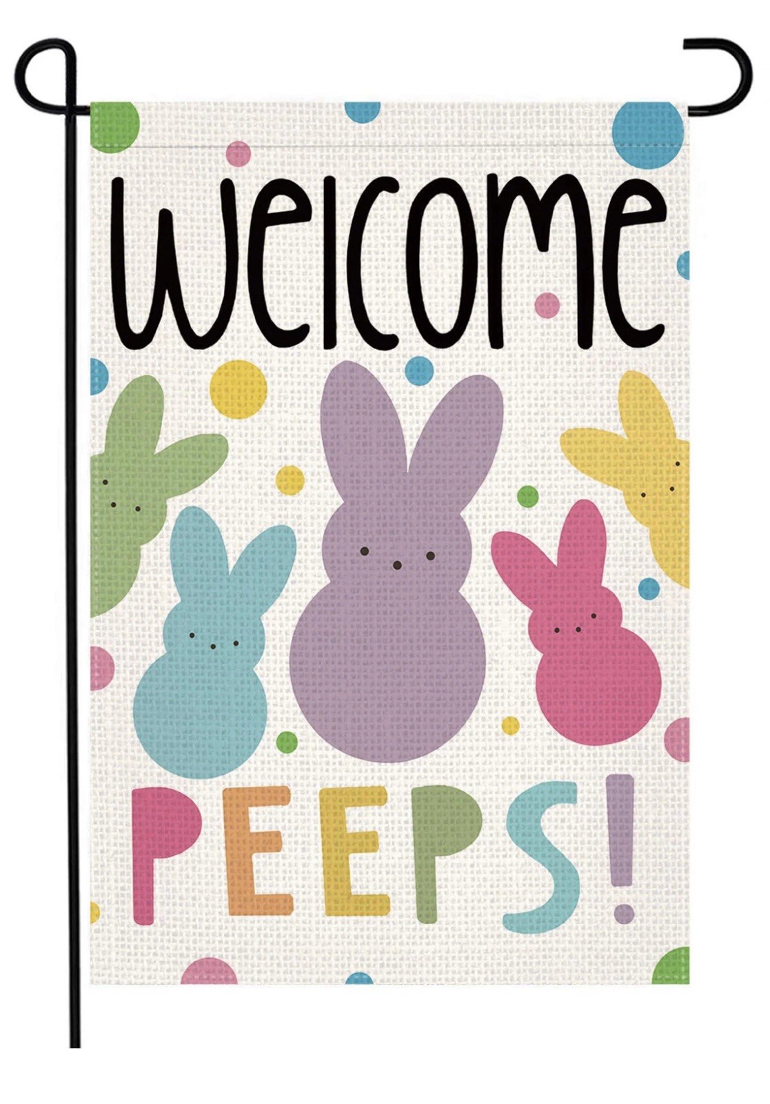 Spring Peeps EASTER GARDEN FLAG 12" x 18" ~ WELCOME PEEPS ~ Vibrant Colors