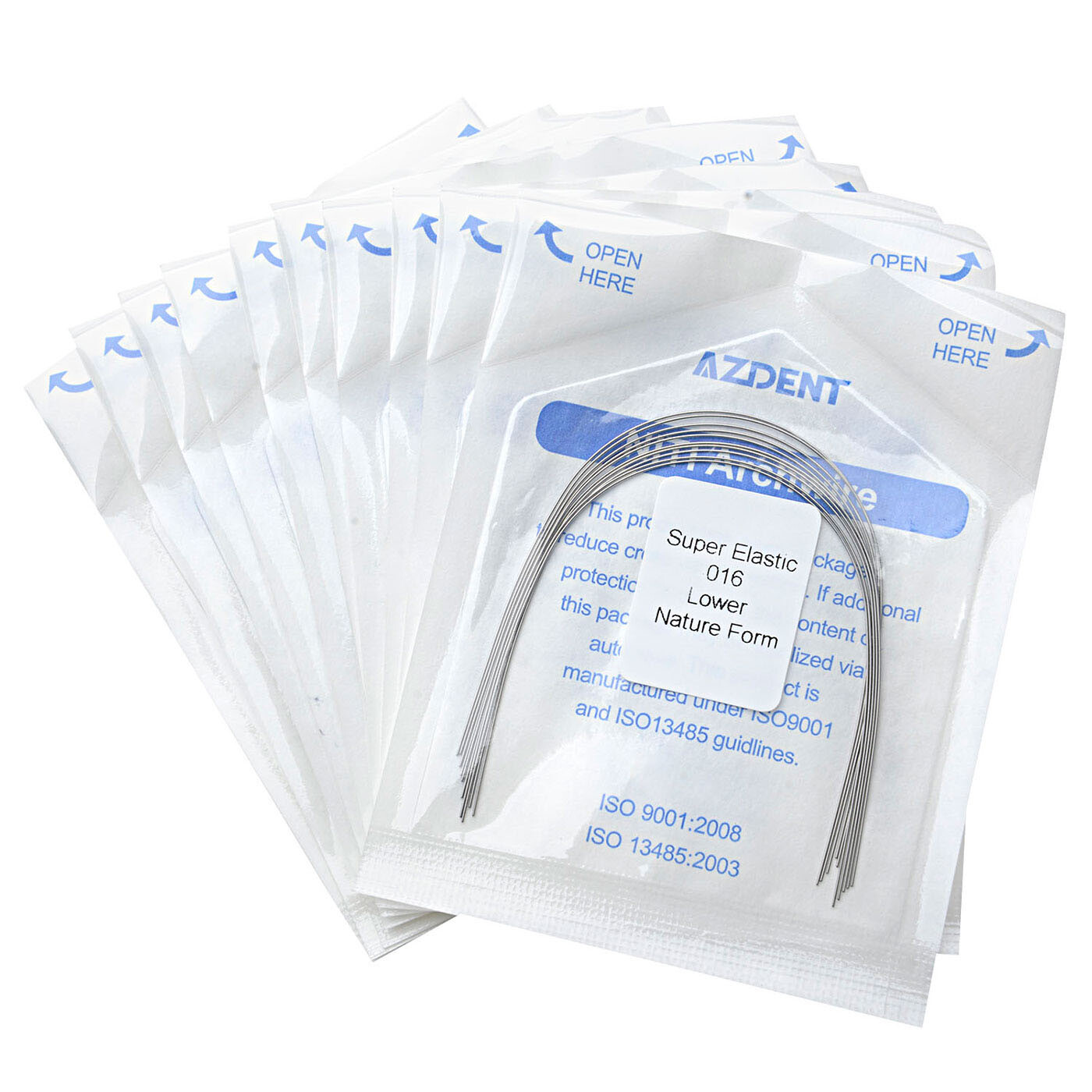 10Pc AZDENT Dental Orthodontic Super Elastic Niti Round Arch Wire Nature Form