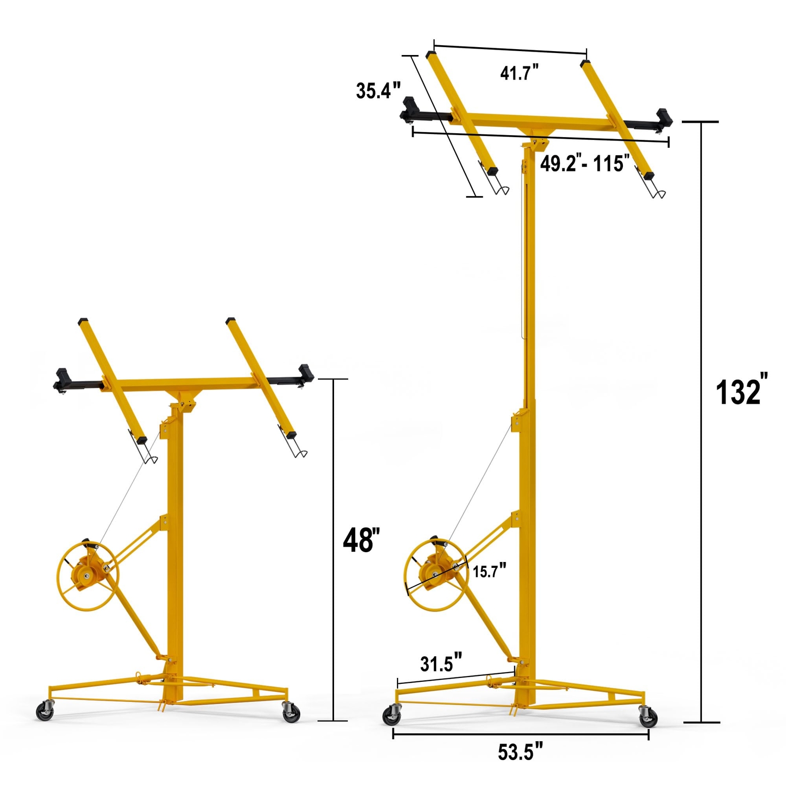 Adjustable 11FT Drywall Panel Hoist Drywall Lift Rolling Panel Hoist Jack Lifter