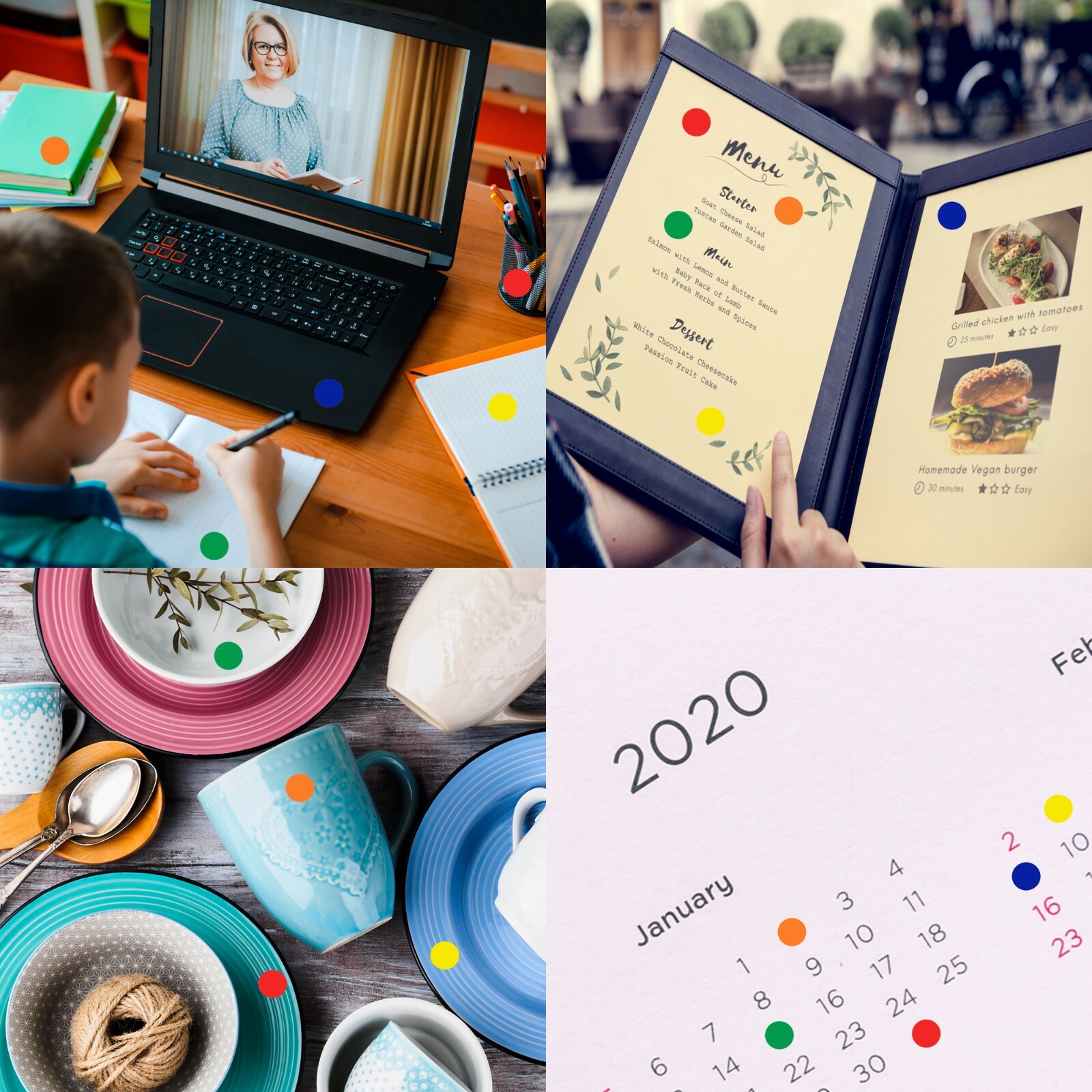 Color Coding Dots Round Circular Stickers Map Marking Craft Labels 19mm 3/4 Inch