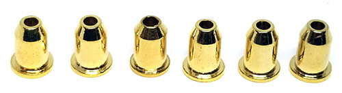 6 Gold Guitar String Through Body Ferrules #2