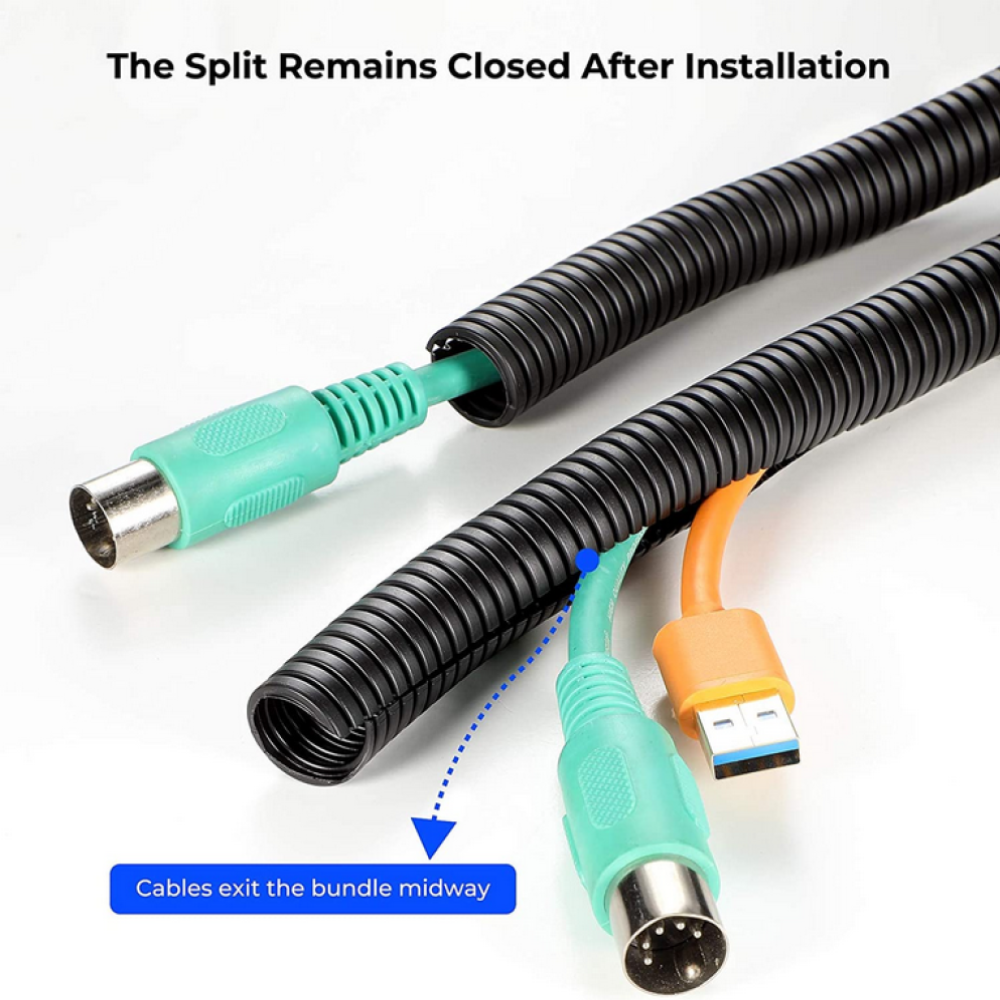 Split Wire Loom Conduit Tube For Automotive/Home Wire Protector Harness Wrap Lot