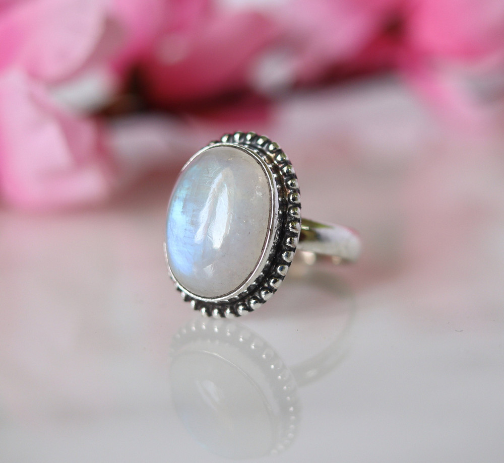 Moonstone Ring 925 Sterling Silver Designer Ring Beautiful Ring Wedding Ring