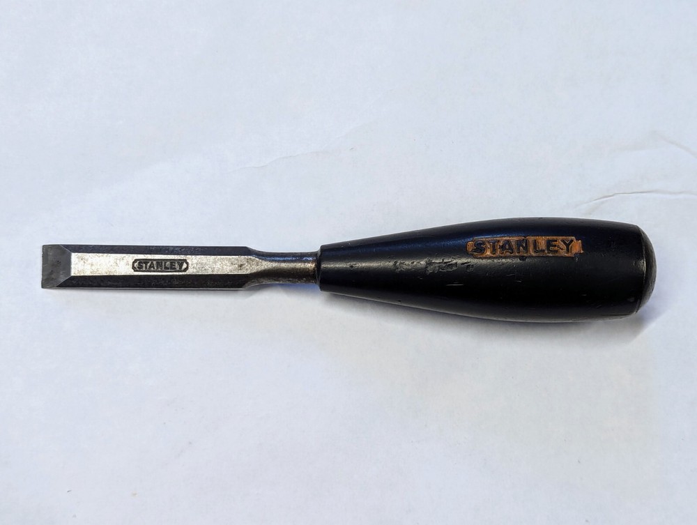 Vintage Stanley 1/2" Everlasting Black Plastic Handle USA Chisel