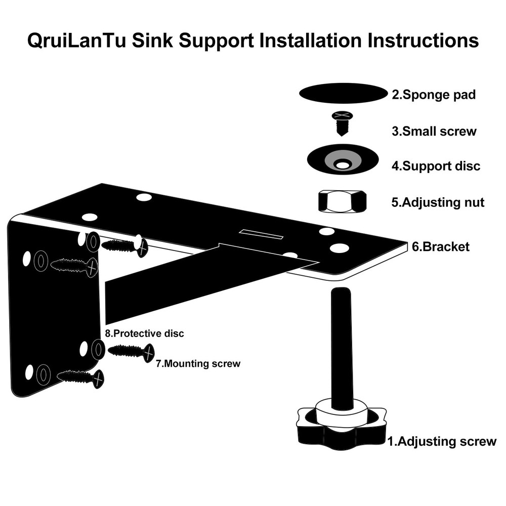 4 PCS Undermount Kitchen Sink Support Narrow Cabinets Adjustable Brackets