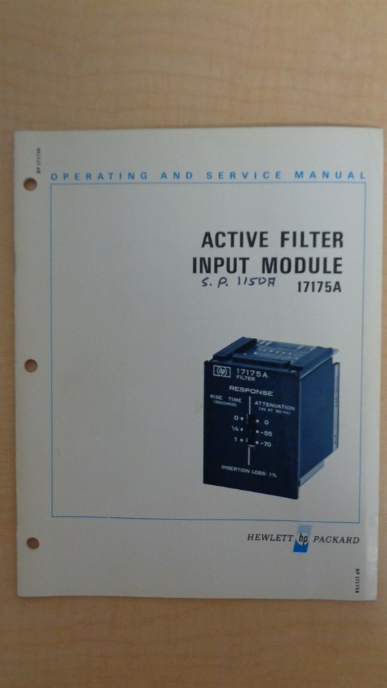 HP Active Filter Input Module 17175A Operating and Service Manual 6F B5