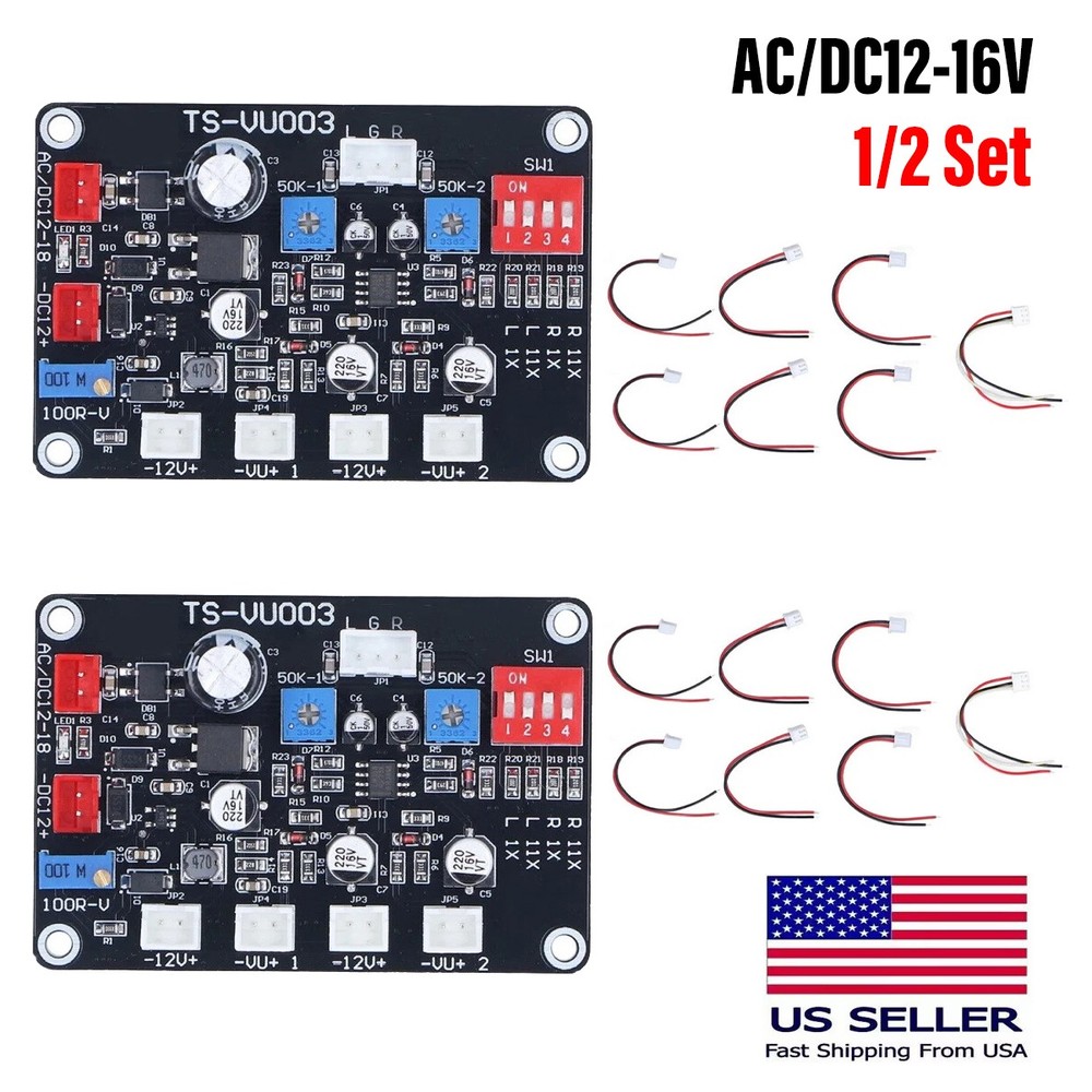 DB Amplifier Chassis VU Level Meter Driver Board With Adjustable Backlight 1/2X