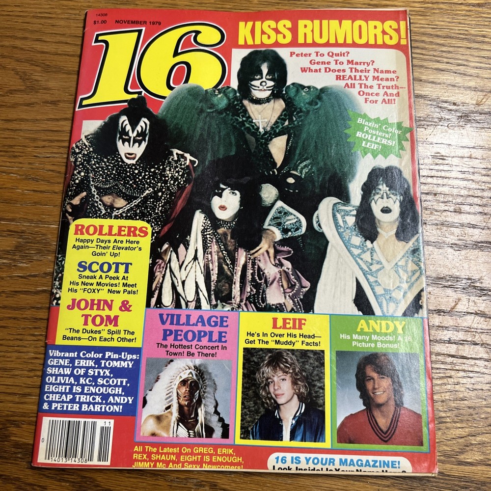 KISS RARE November 1979 Vintage 16 Magazine COMPLETE w Poster