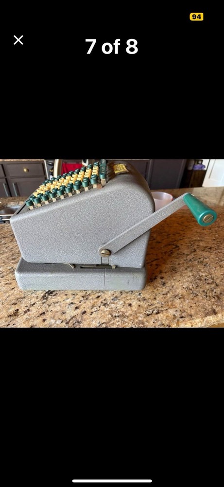 Vintage A.B.T. Check Protector Mechanical Adding Machine