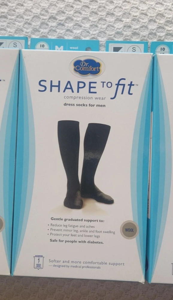 Dr comfort 10-15 Compression Wool Charcoal Socks Size Medium